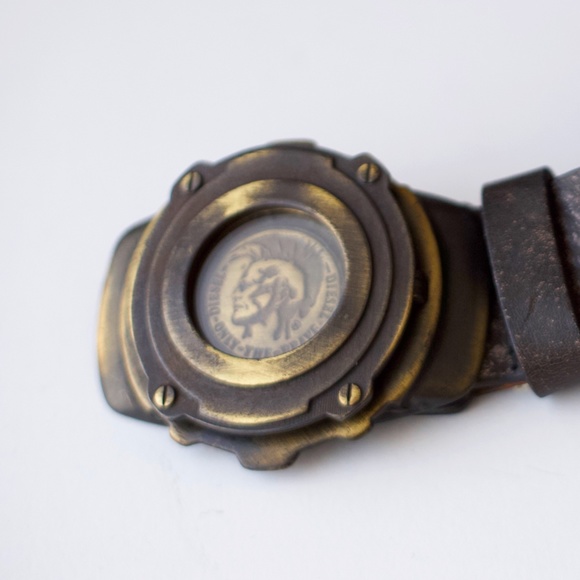 DIESEL Hand Made Leather/Bronze Belt - Picture 2 of 6